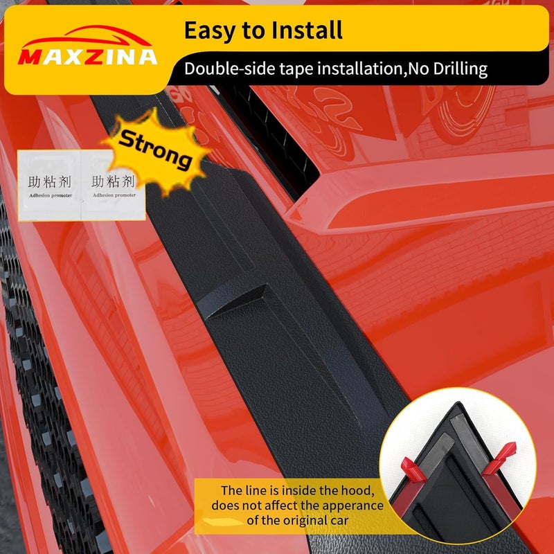 Maxzina Hood Protector Compatible with 2014-2021 Toyota Tundra Hood Shield TPE Hood Deflector Hood Guard for 2020 Tundra Accessories - Image 4